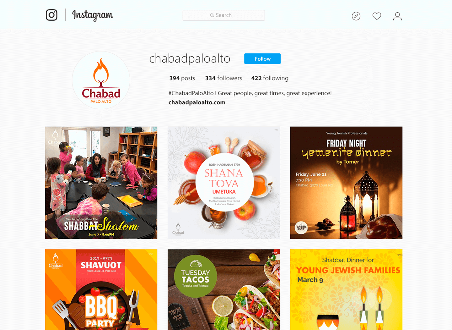 Diseños para Chabad Palo Alto